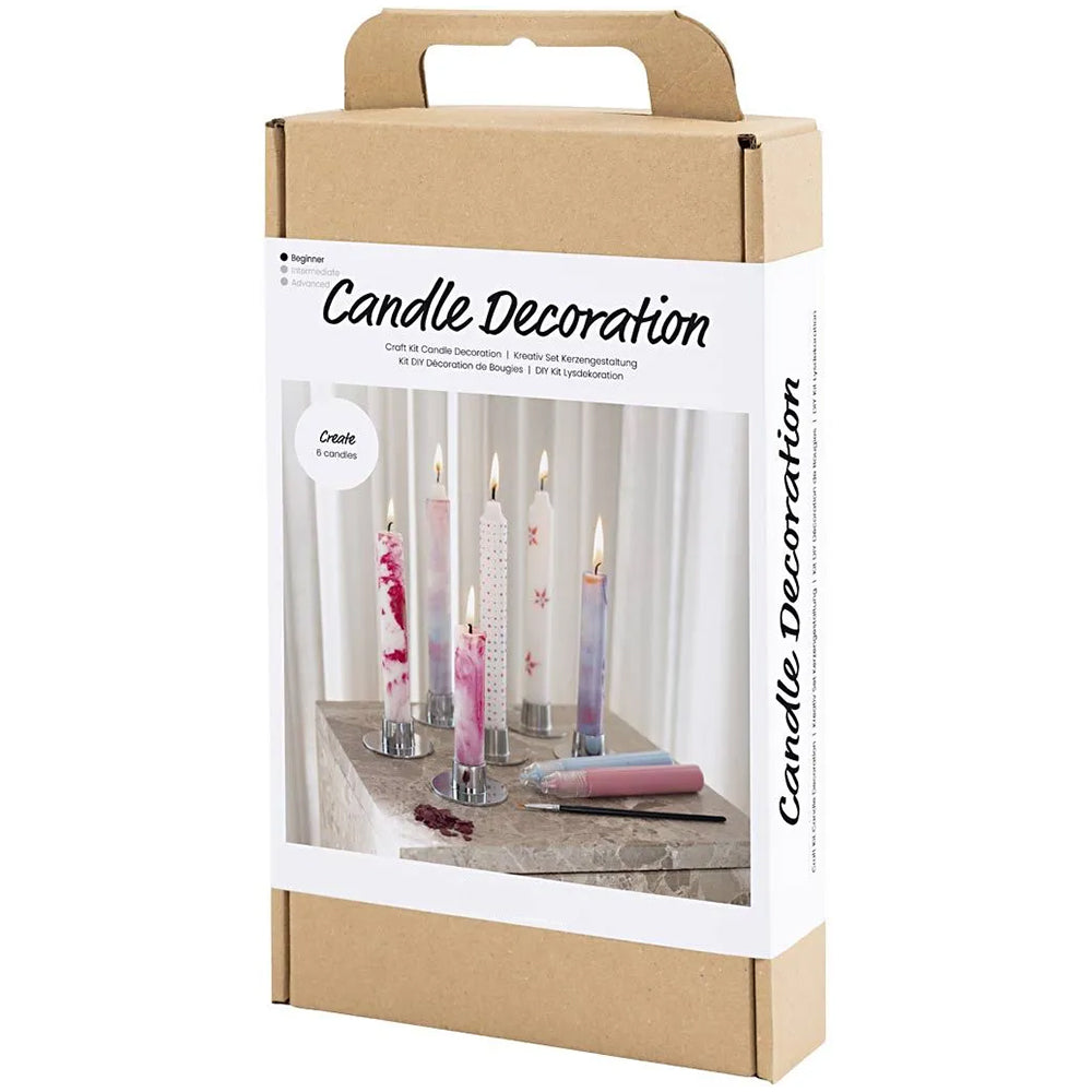 Pillar Candle Decorating Craft Kit | Makes 6 | Complete Boxed Kit