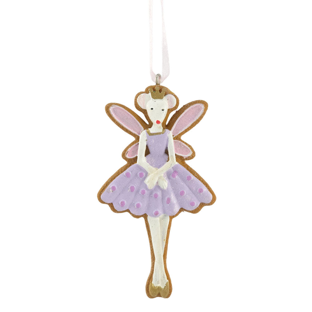 Purple | Gingerbread Ballet Mouse | 9cm Christmas Tree Ornament | Gisela Graham