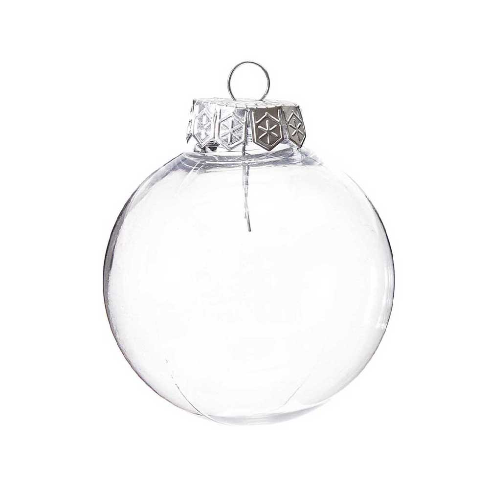 Plastic Fillable Christmas Bauble | Heart or Ball | One Part with Removable Cap