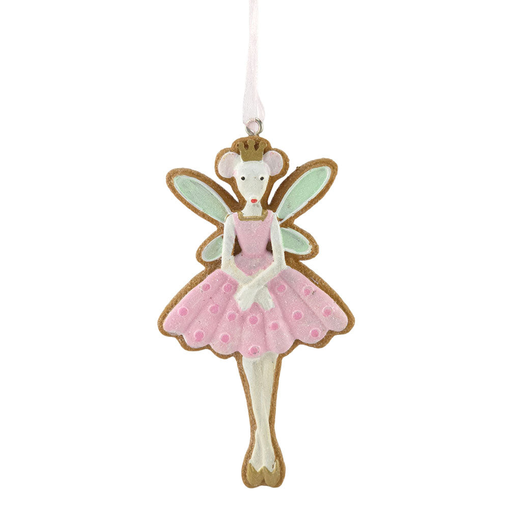 Pink | Gingerbread Ballet Mouse | 9cm Christmas Tree Ornament | Gisela Graham