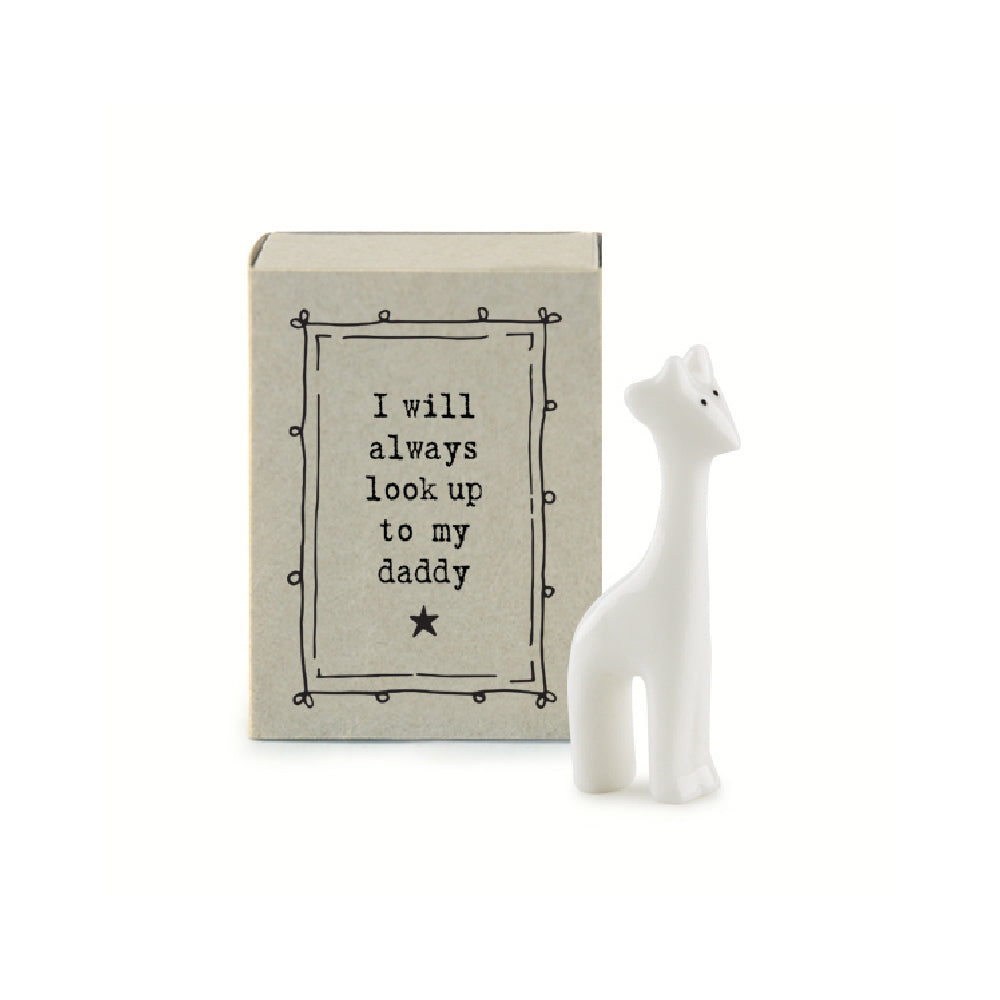 I'll Always Look Up To Daddy | Ceramic Giraffe | Cracker Filler | Matchbox Gift