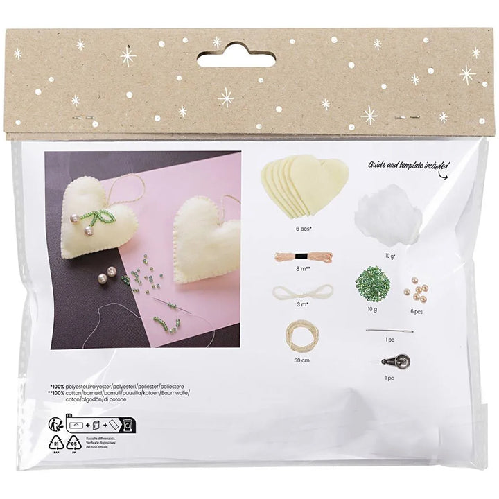 Pretty Hearts | Mini Sewing Craft Kit | Makes 3